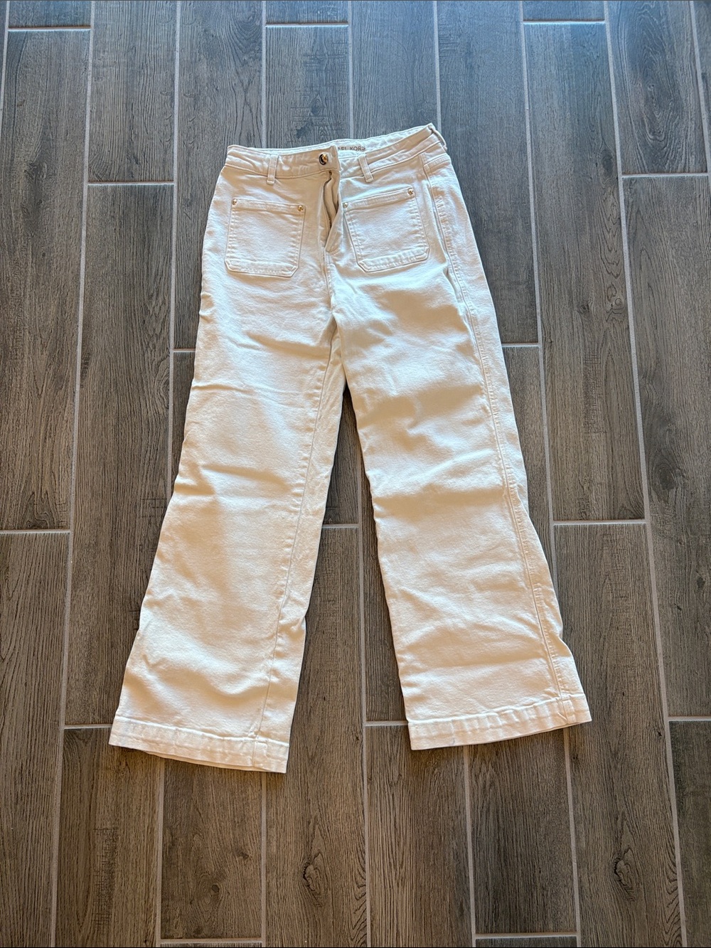 Michael Kors Cream Wide-Leg Jeans